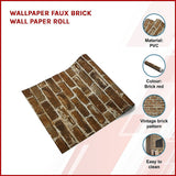 Kitchen & Bathroom DIY: Wallpaper Faux Brick Wall Paper Roll