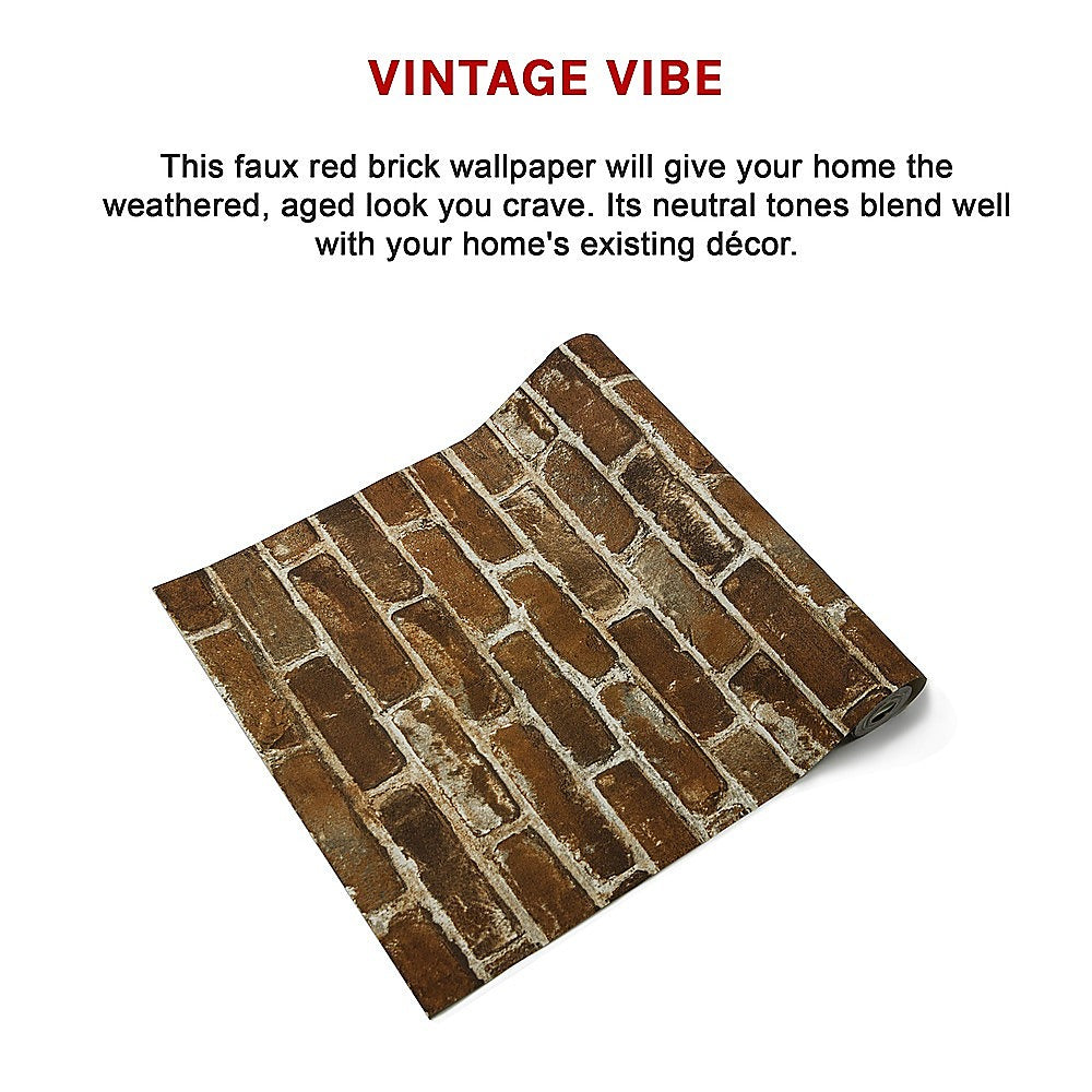Kitchen & Bathroom DIY: Wallpaper Faux Brick Wall Paper Roll