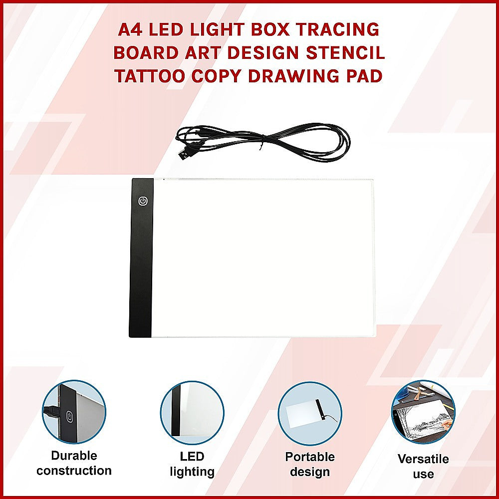 Art & Drawing Toys: A4 LED Light Box Tracing Board Art Design Stencil Tattoo Copy Drawing Pad