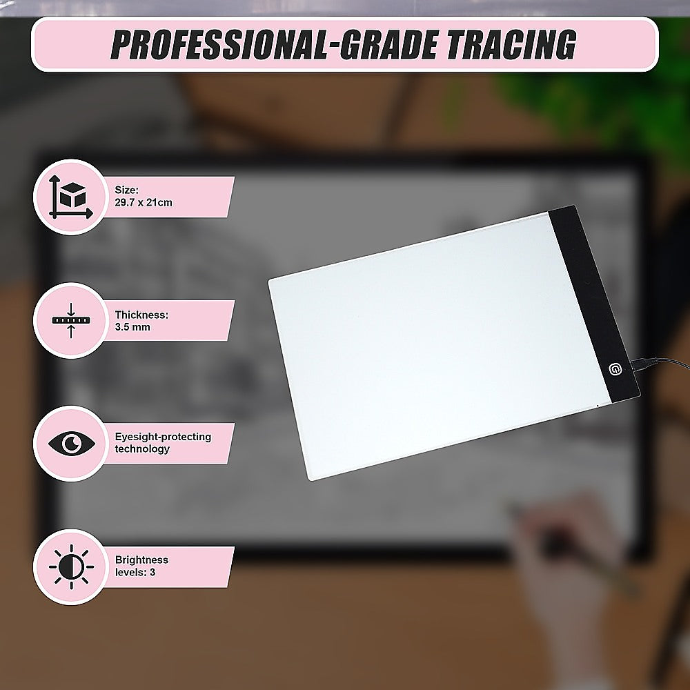 Art & Drawing Toys: A4 LED Light Box Tracing Board Art Design Stencil Tattoo Copy Drawing Pad