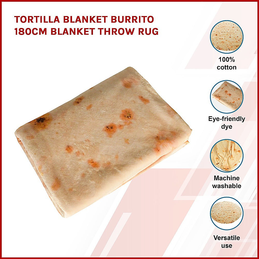 Blankets & Throws: Tortilla Blanket Burrito 180cm Blanket Throw Rug
