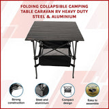 Cooktops & Stoves: Folding Collapsible Camping Table Caravan RV Heavy Duty Steel & Aluminium