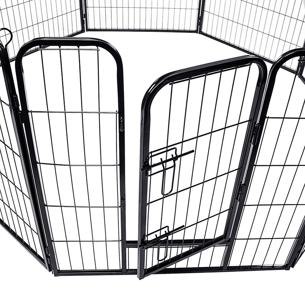 Dog Playpens & Gates: 8 Panel Heavy Duty Pet Dog Playpen Puppy Exercise Fence Enclosure Cage