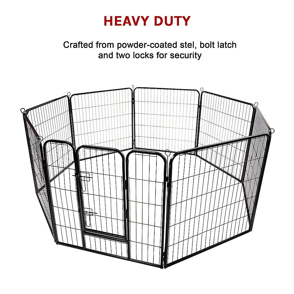 Dog Playpens & Gates: 8 Panel Heavy Duty Pet Dog Playpen Puppy Exercise Fence Enclosure Cage