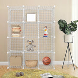 12 Cube Wire Grid Organiser Bookcase Storage Cabinet Wardrobe Closet White