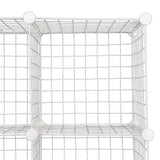 12 Cube Wire Grid Organiser Bookcase Storage Cabinet Wardrobe Closet White