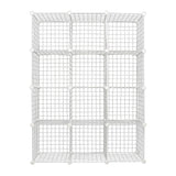 12 Cube Wire Grid Organiser Bookcase Storage Cabinet Wardrobe Closet White