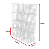 12 Cube Wire Grid Organiser Bookcase Storage Cabinet Wardrobe Closet White