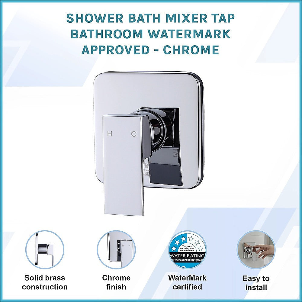 Tap & Sink Accessories: Shower Bath Mixer Tap Bathroom WATERMARK Approved - Chrome