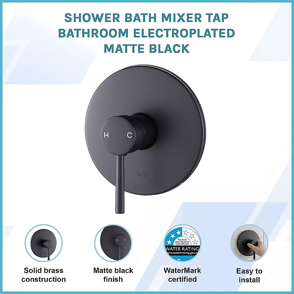 Tap & Sink Accessories: Shower Bath Mixer Tap Bathroom Electroplated Matte Black