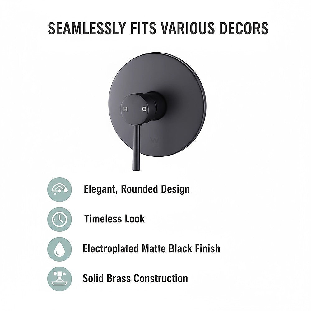 Tap & Sink Accessories: Shower Bath Mixer Tap Bathroom Electroplated Matte Black