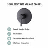 Tap & Sink Accessories: Shower Bath Mixer Tap Bathroom Electroplated Matte Black
