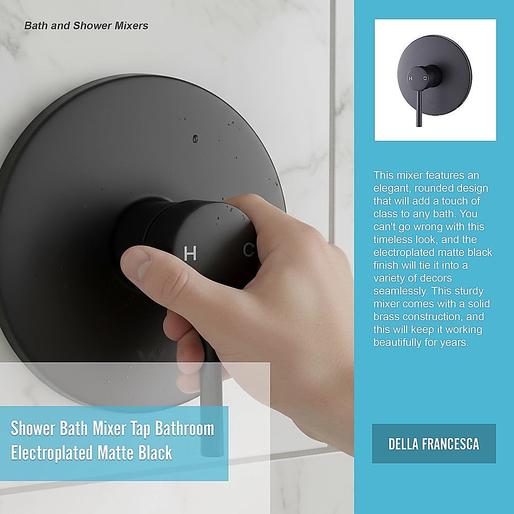 Tap & Sink Accessories: Shower Bath Mixer Tap Bathroom Electroplated Matte Black