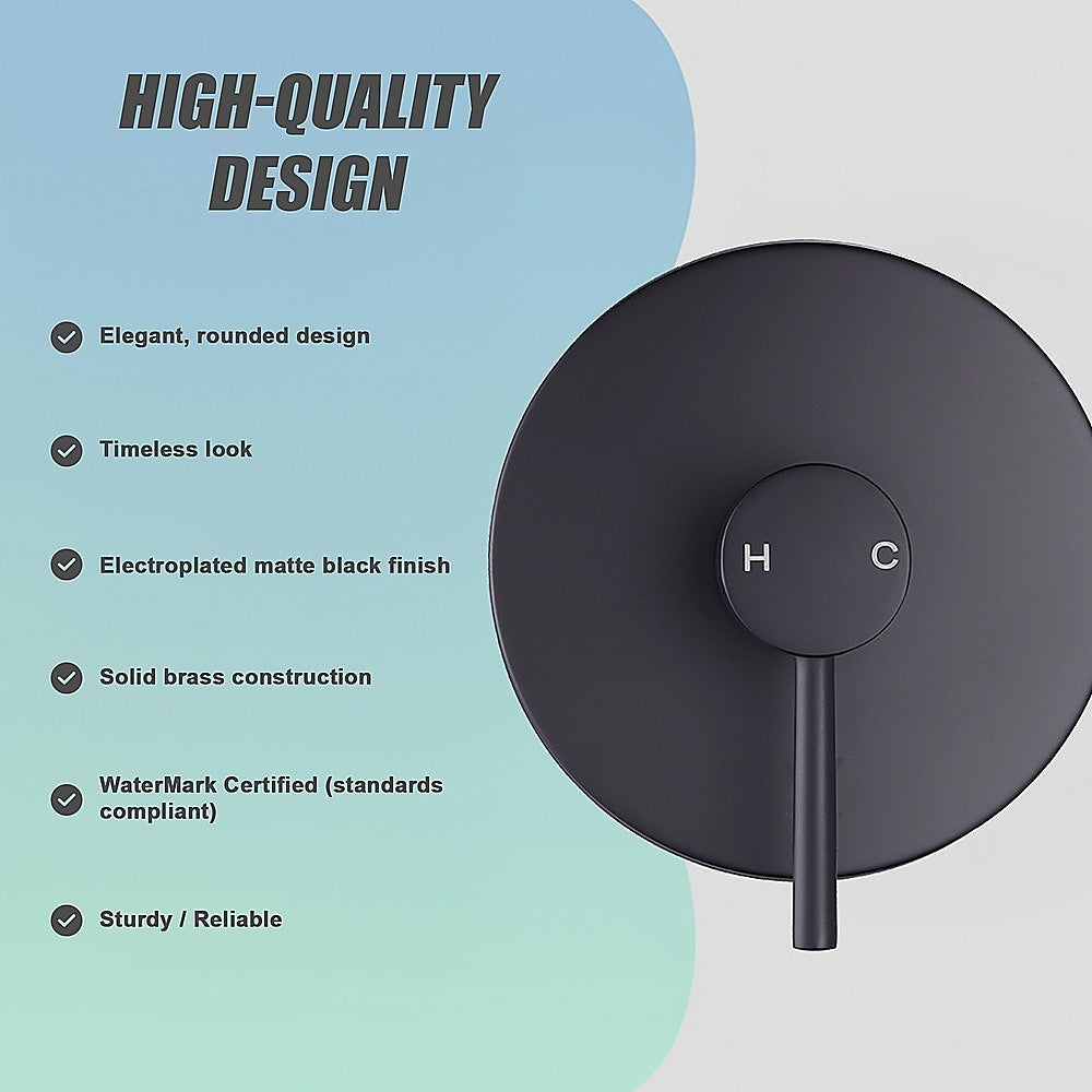 Tap & Sink Accessories: Shower Bath Mixer Tap Bathroom Electroplated Matte Black