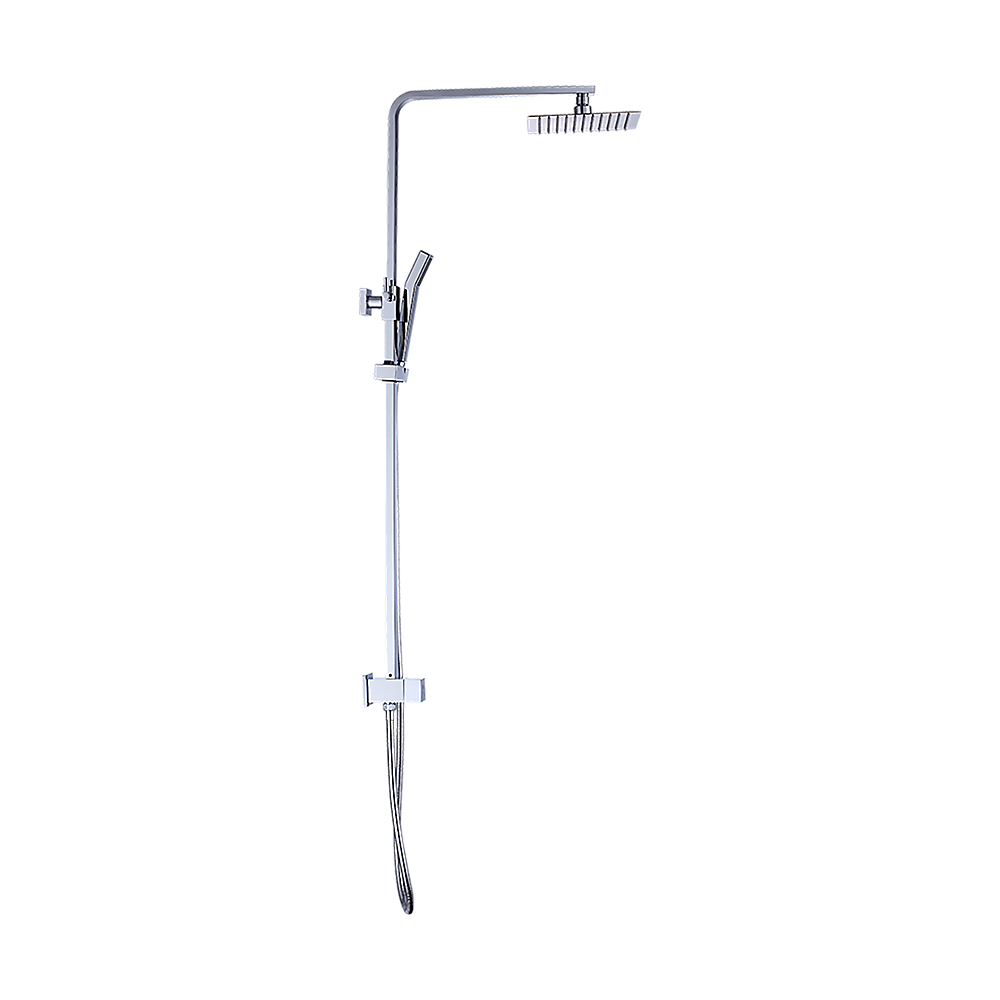 Shower Heads & Screens: WELS 8" Rain Shower Head Set Square Dual Heads Faucet High Pressure Hand Held