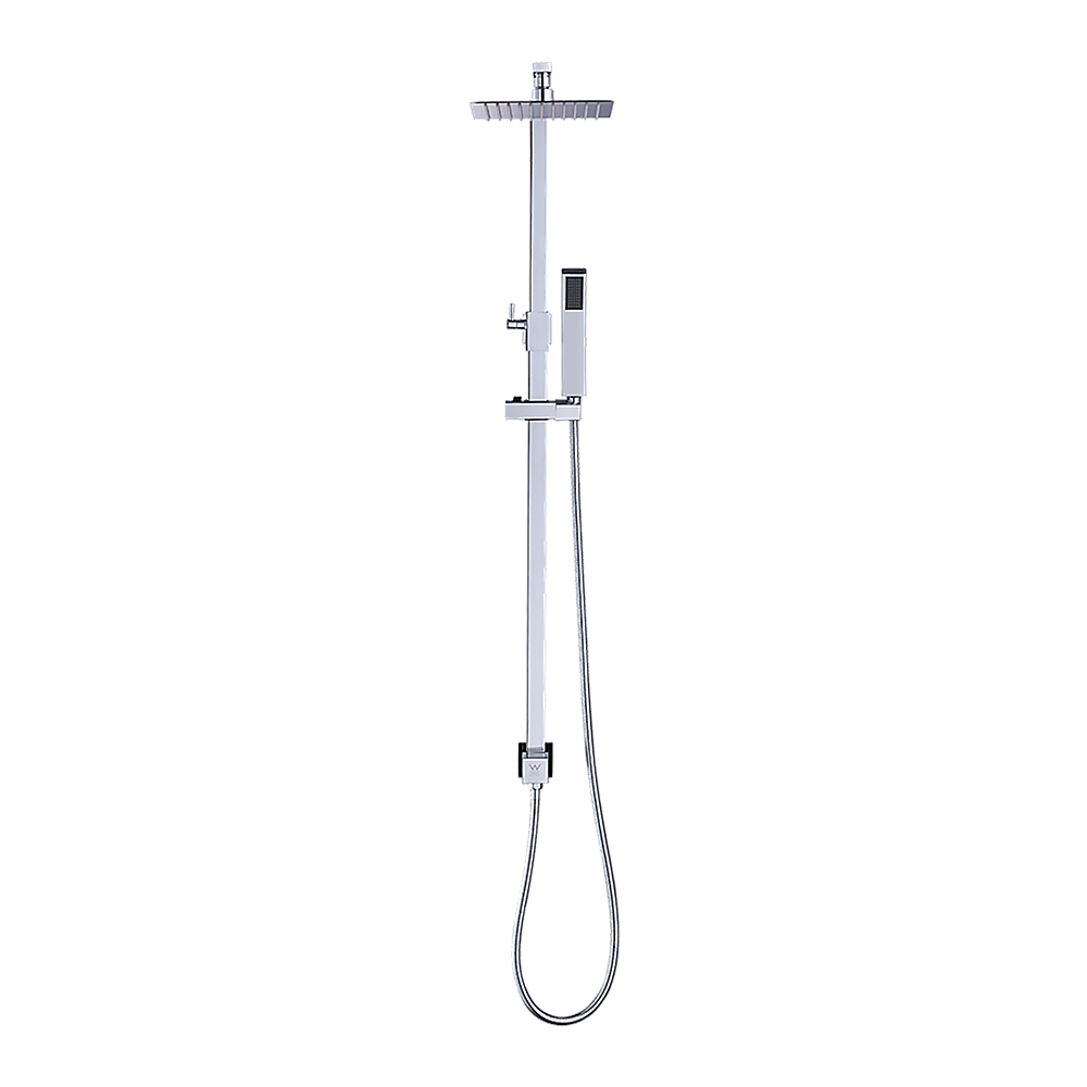 Shower Heads & Screens: WELS 8" Rain Shower Head Set Square Dual Heads Faucet High Pressure Hand Held