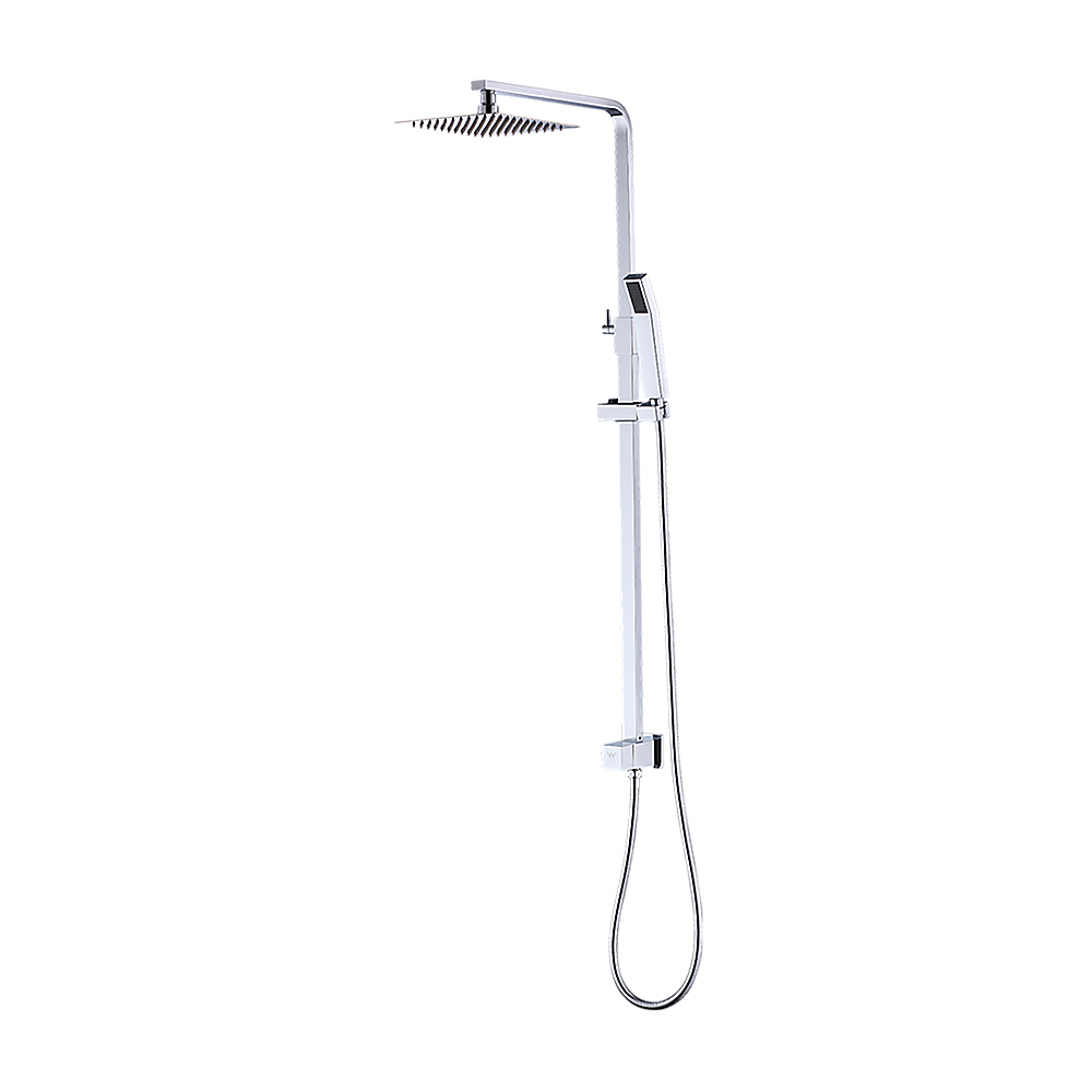 Shower Heads & Screens: WELS 8" Rain Shower Head Set Square Dual Heads Faucet High Pressure Hand Held