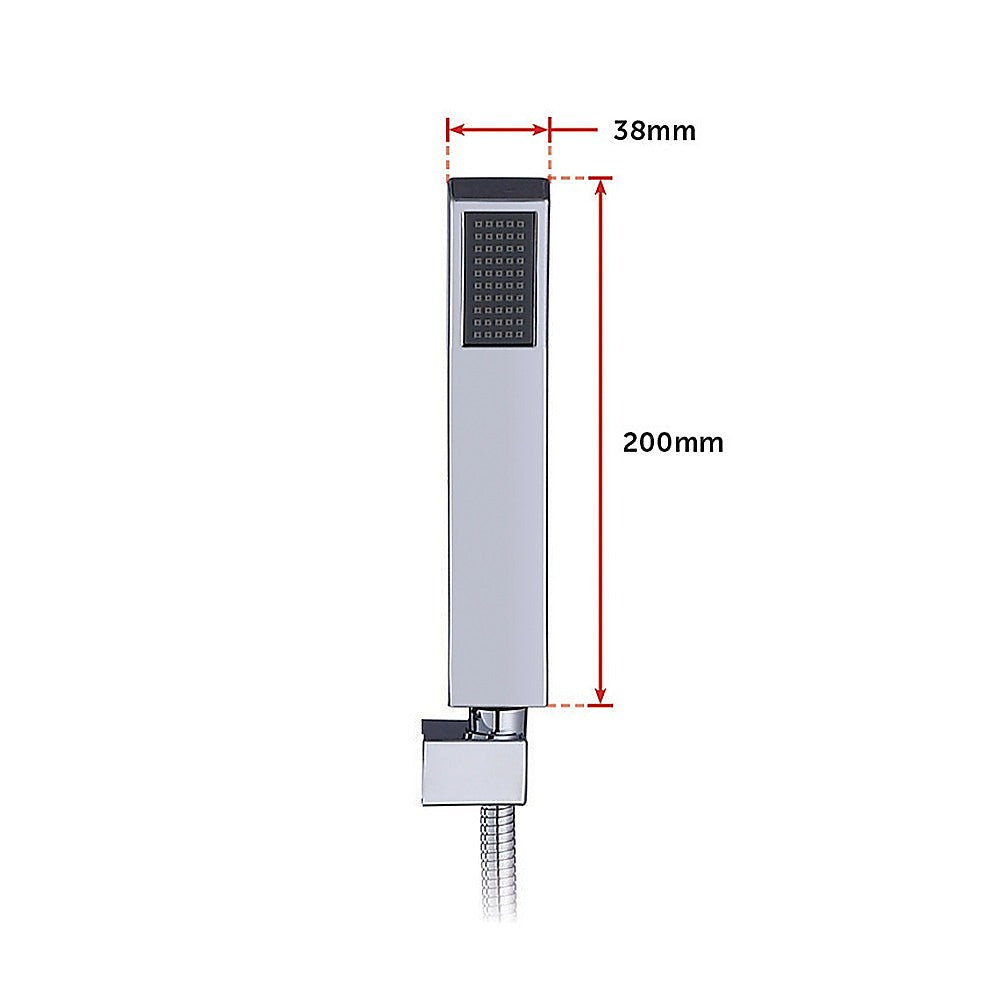 Shower Heads & Screens: WELS 8" Rain Shower Head Set Square Dual Heads Faucet High Pressure Hand Held