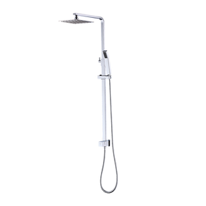 WELS 8" Rain Shower Head Set Square Dual Heads Faucet High Pressure With Mixer