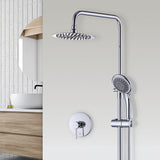 Shower Heads & Screens: WELS 8" Rain Shower Head Set Rounded Dual Heads Faucet High Pressure With Mixer