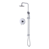 Shower Heads & Screens: WELS 8" Rain Shower Head Set Rounded Dual Heads Faucet High Pressure With Mixer