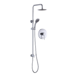 Shower Heads & Screens: WELS 8" Rain Shower Head Set Rounded Dual Heads Faucet High Pressure With Mixer