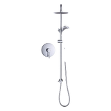 Shower Heads & Screens: WELS 8" Rain Shower Head Set Rounded Dual Heads Faucet High Pressure With Mixer