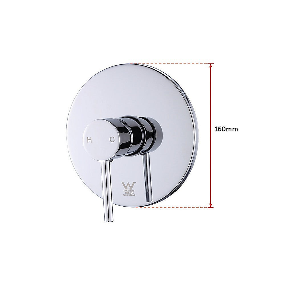 Shower Heads & Screens: WELS 8" Rain Shower Head Set Rounded Dual Heads Faucet High Pressure With Mixer