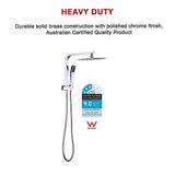 WELS 8" Rain Shower Head Set Square Dual Heads Faucet High Pressure Hand Held