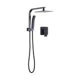 Shower Heads & Screens: WELS 8" Rain Shower Head Set Square Dual Heads Faucet High Pressure With Mixer