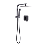 Shower Heads & Screens: WELS 8" Rain Shower Head Set Square Dual Heads Faucet High Pressure With Mixer