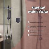 Shower Heads & Screens: WELS 8" Rain Shower Head Set Square Dual Heads Faucet High Pressure With Mixer