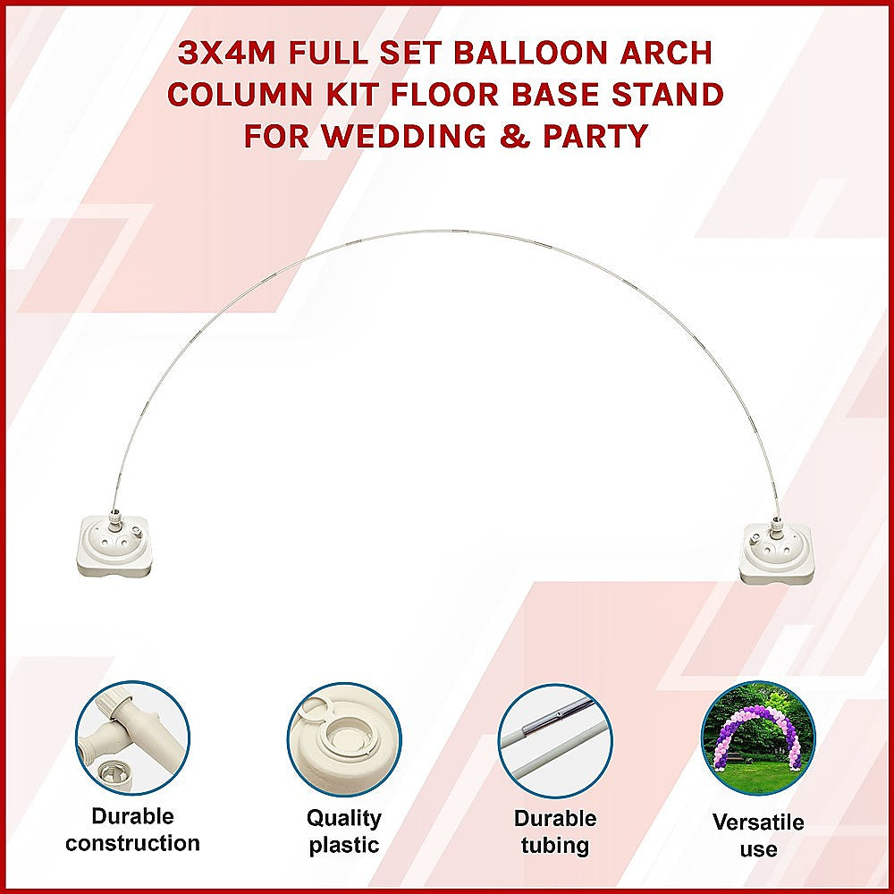 Gardening Accessories: 3x4m Full Set Balloon Arch Column Kit Floor Base Stand For Wedding & Party
