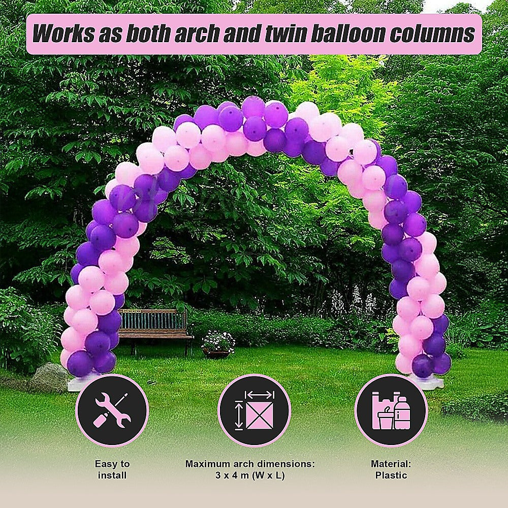 Gardening Accessories: 3x4m Full Set Balloon Arch Column Kit Floor Base Stand For Wedding & Party