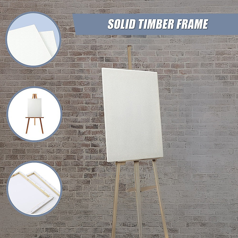 Arts & Crafts: 5 pack of 20x30cm Artist Blank Stretched Canvas Canvases Art Large White Range Oil Acrylic Wood