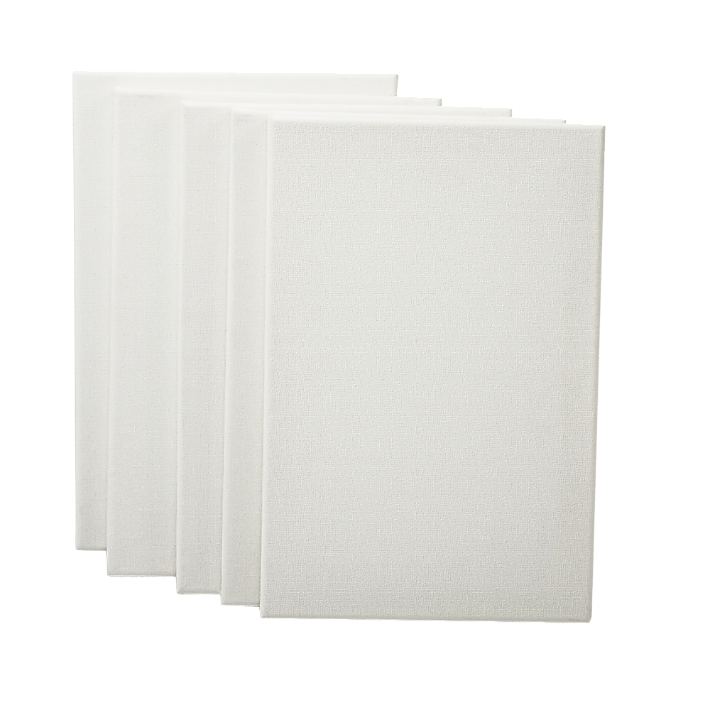 Arts & Crafts: 5 pack of 20x30cm Artist Blank Stretched Canvas Canvases Art Large White Range Oil Acrylic Wood
