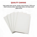 Arts & Crafts: 5 pack of 20x30cm Artist Blank Stretched Canvas Canvases Art Large White Range Oil Acrylic Wood