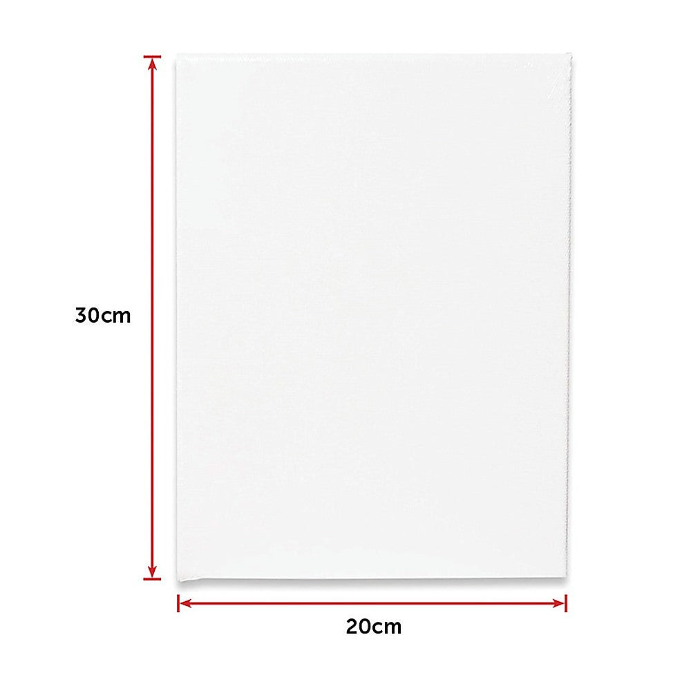 Arts & Crafts: 5 pack of 20x30cm Artist Blank Stretched Canvas Canvases Art Large White Range Oil Acrylic Wood