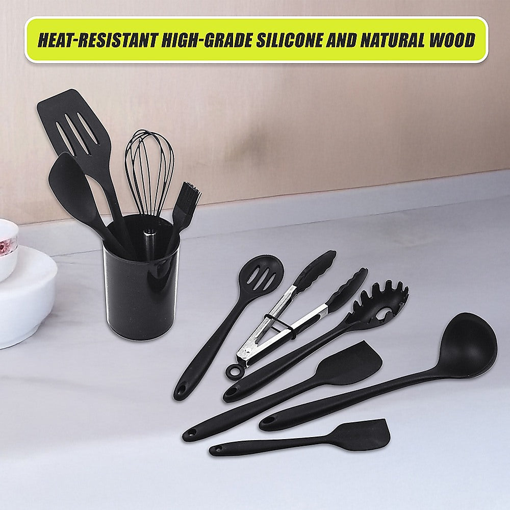 Kitchen Utensils: 11pcs Kitchen Utensil Set Silicone Heat-Resistant Non-Stick Kitchen Utensils kit