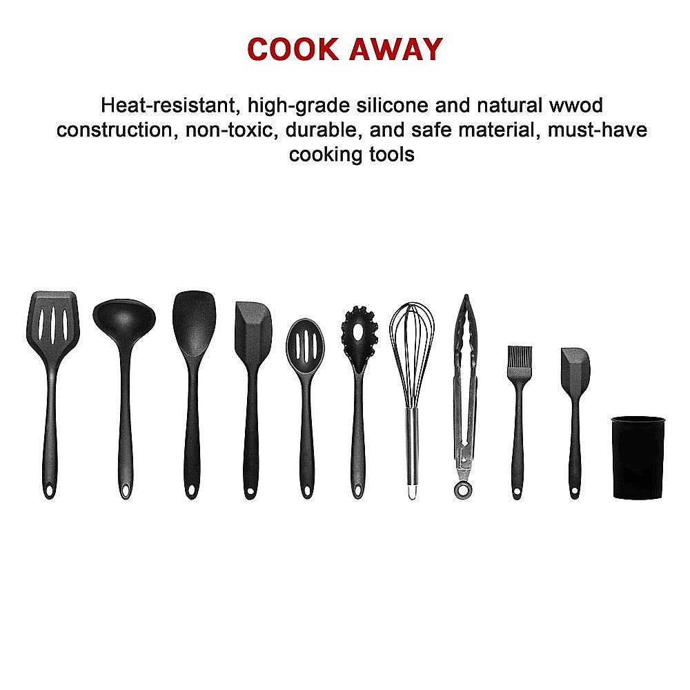 Kitchen Utensils: 11pcs Kitchen Utensil Set Silicone Heat-Resistant Non-Stick Kitchen Utensils kit
