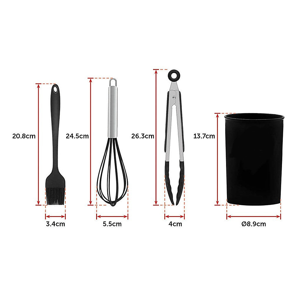 Kitchen Utensils: 11pcs Kitchen Utensil Set Silicone Heat-Resistant Non-Stick Kitchen Utensils kit