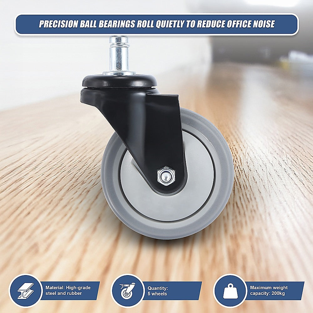 Office & Desk Chairs: 5x Office Chair Caster Wheels Set  Heavy Duty Universal Replacement for All Floors