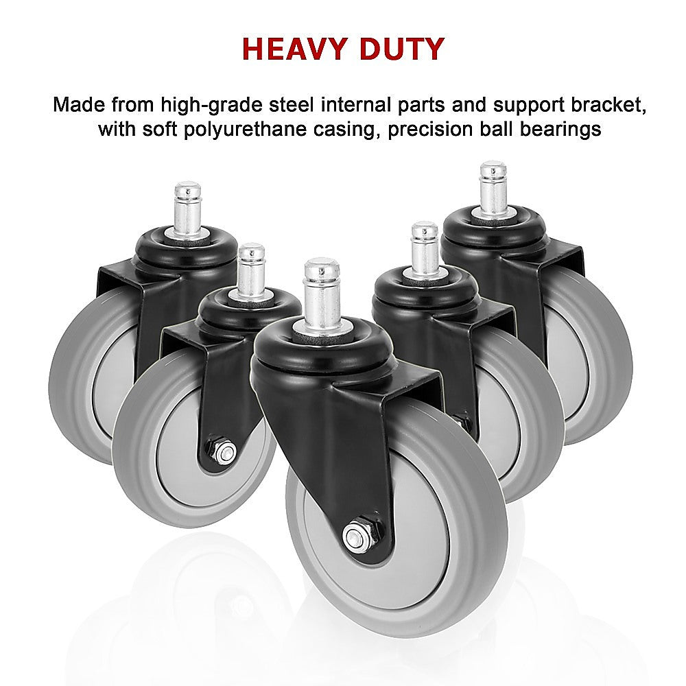 Office & Desk Chairs: 5x Office Chair Caster Wheels Set  Heavy Duty Universal Replacement for All Floors