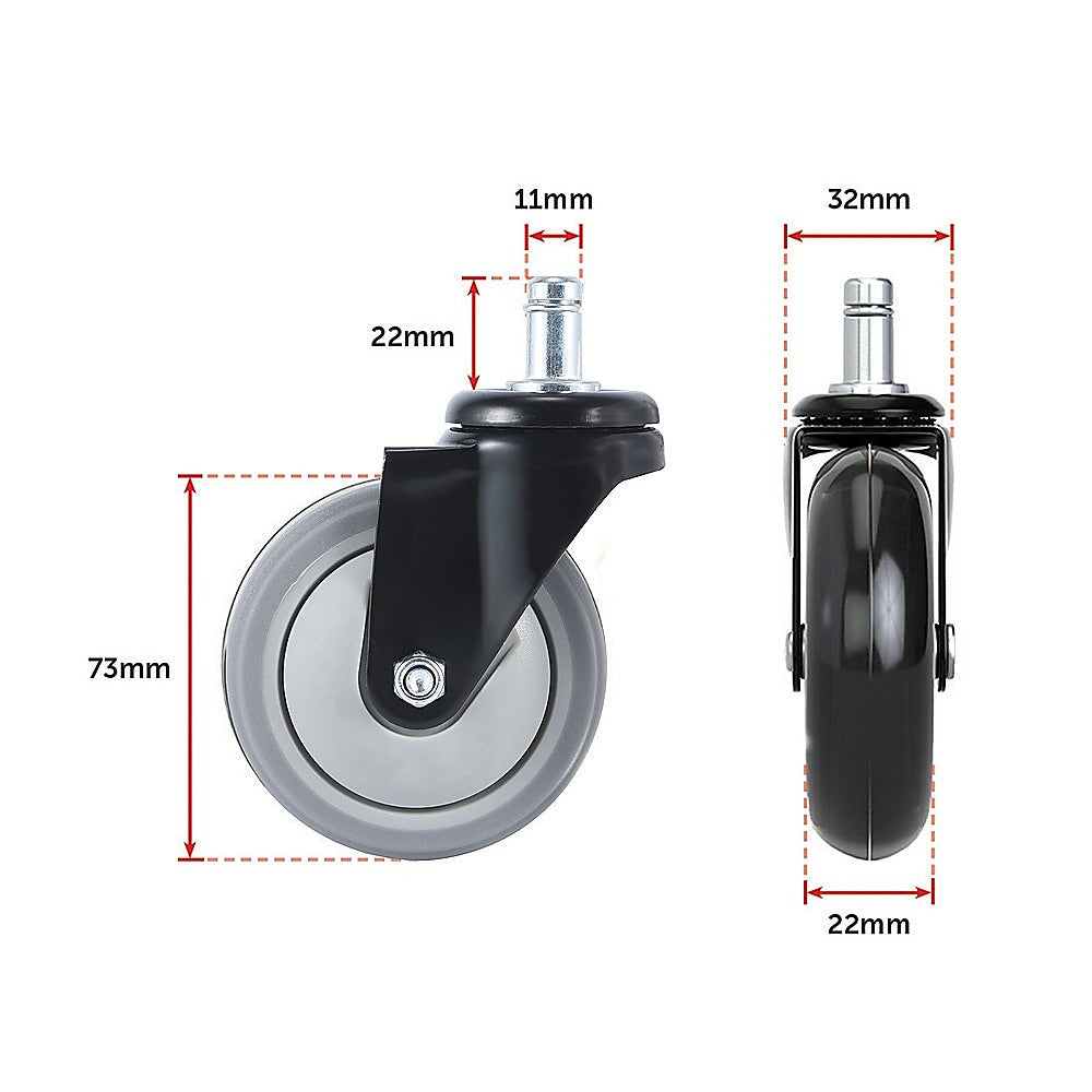 Office & Desk Chairs: 5x Office Chair Caster Wheels Set  Heavy Duty Universal Replacement for All Floors