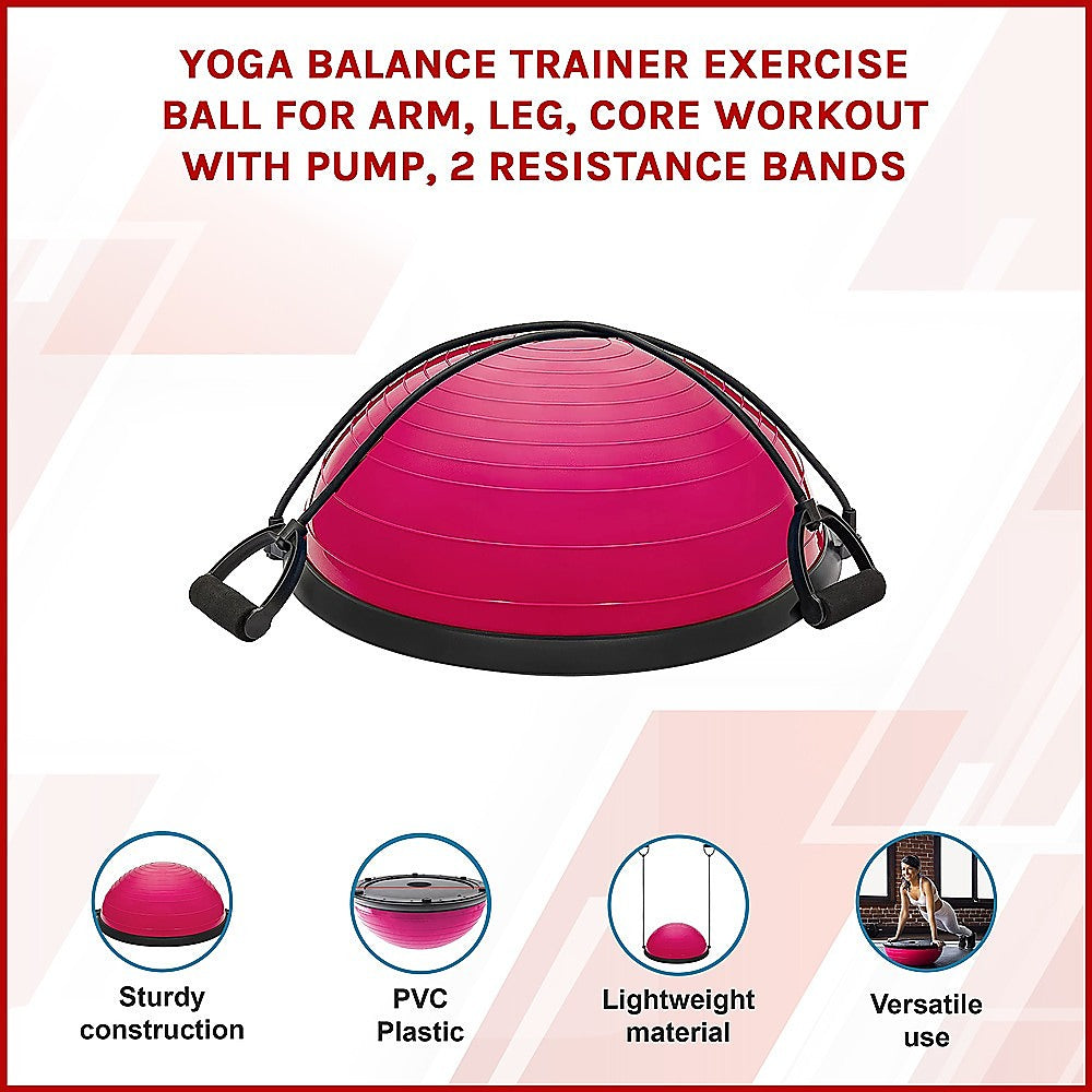 Yoga & Pilates: Yoga Balance Trainer Exercise Ball for Arm, Leg, Core Workout with Pump, 2 Resistance Bands
