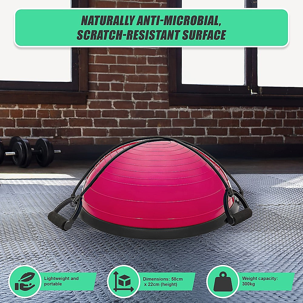 Yoga & Pilates: Yoga Balance Trainer Exercise Ball for Arm, Leg, Core Workout with Pump, 2 Resistance Bands