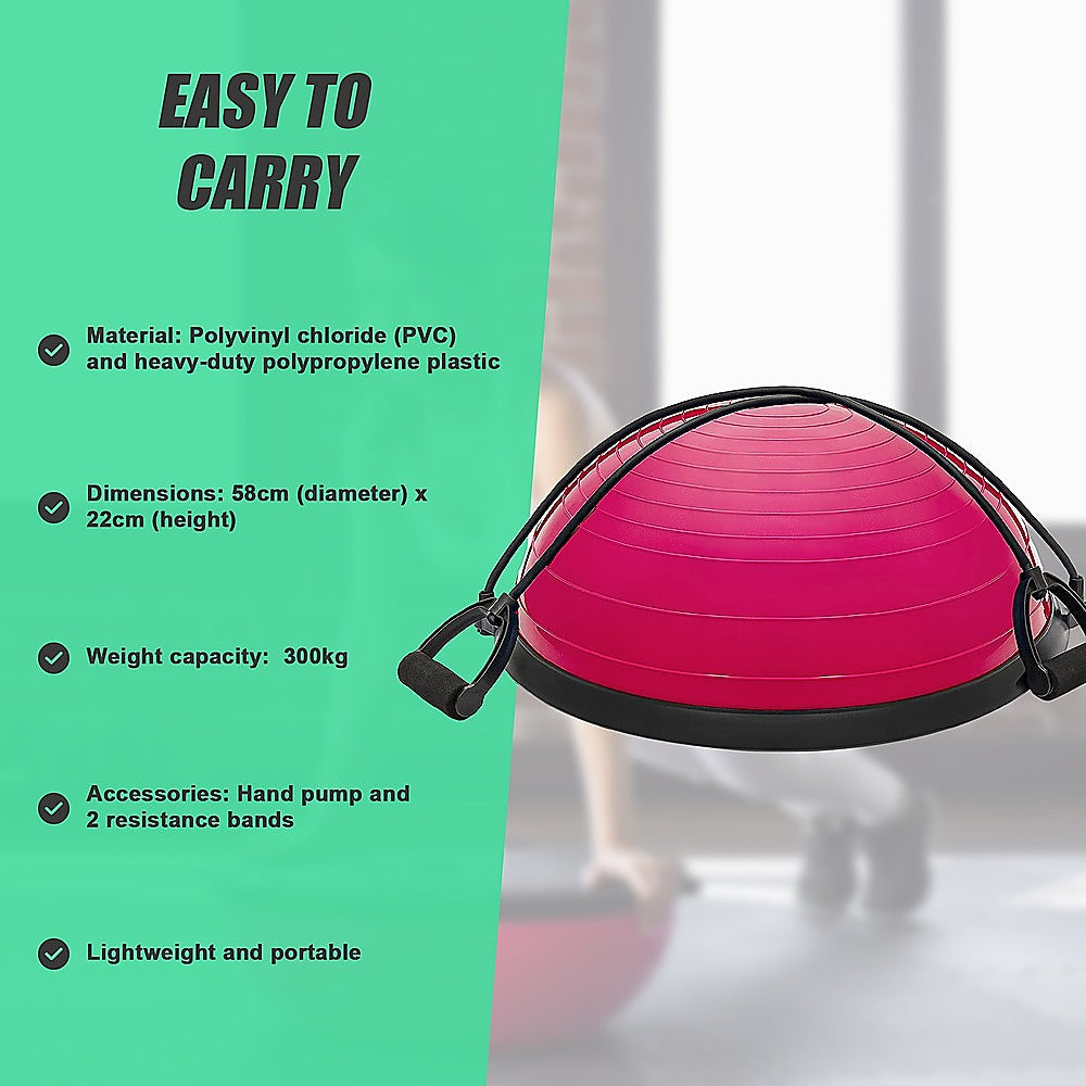 Yoga & Pilates: Yoga Balance Trainer Exercise Ball for Arm, Leg, Core Workout with Pump, 2 Resistance Bands