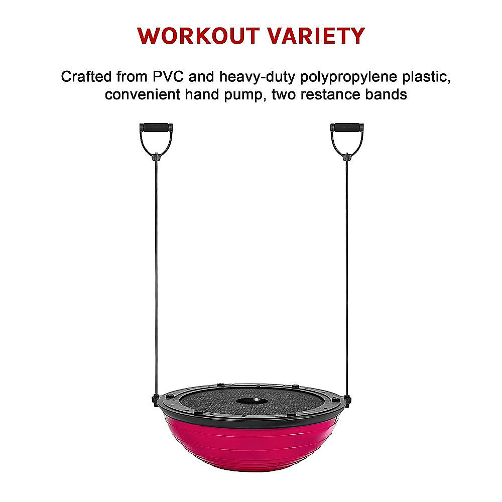 Yoga & Pilates: Yoga Balance Trainer Exercise Ball for Arm, Leg, Core Workout with Pump, 2 Resistance Bands