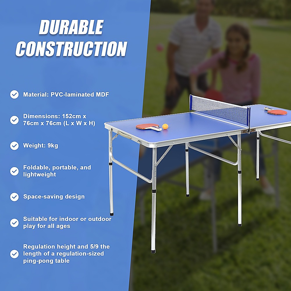 Activity Games: 152cm Portable Tennis Table, Folding Ping Pong Table Game Set