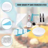 164Pcs Cake Decorating Kit Turntable Rotating Baking Flower Icing Piping Nozzles